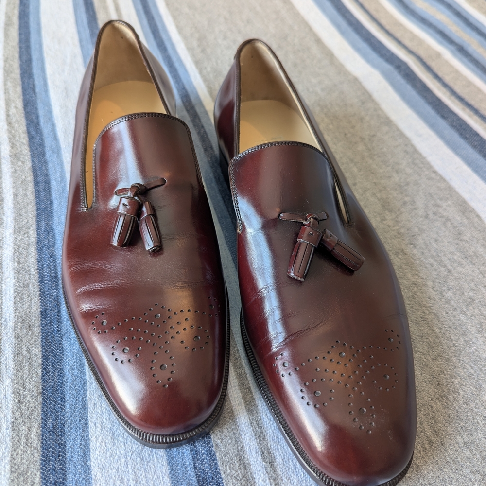 Ferregamo Brown Leather Loafers with Tassels